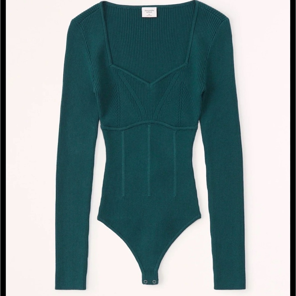 Abercrombie & Fitch Dark Green Ribbed Top